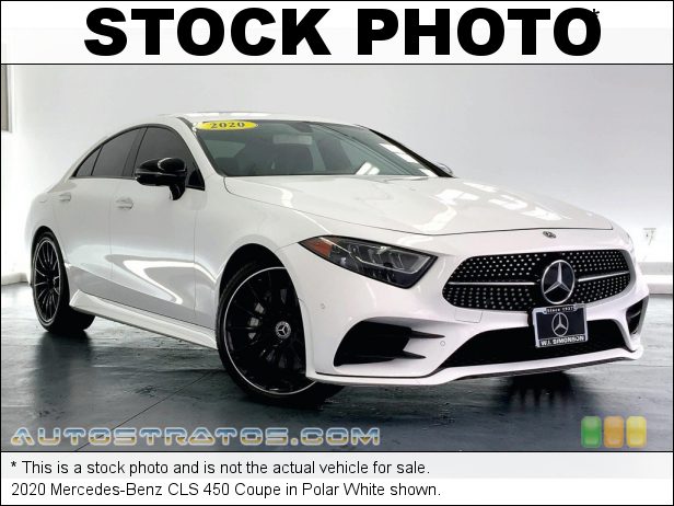 Stock photo for this 2020 Mercedes-Benz CLS 450 Coupe 3.0 Liter AMG biturbo DOHC 24-Valve VVT Inline 6 Cylinder w/EQ B 9 Speed Automatic