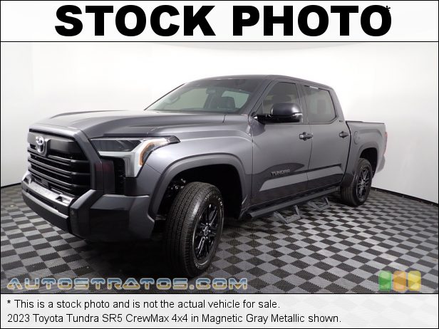 Stock photo for this 2023 Toyota Tundra SR5 CrewMax 4x4 3.5 Liter i-Force Twin-Turbocharged DOHC 24-Valve VVT-i V6 10 Speed Automatic