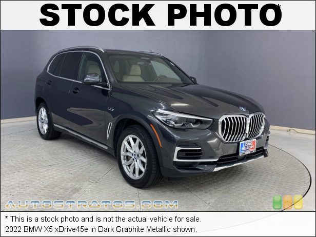 Stock photo for this 2022 BMW X5 xDrive45e 3.0 Liter M TwinPower Turbocharged DOHC 24-Valve Inline 6 Cylind 8 Speed Automatic