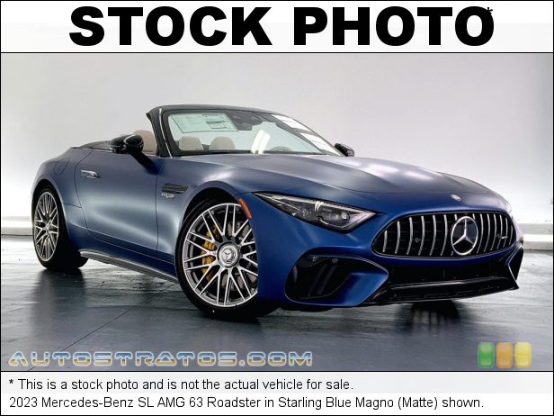 Stock photo for this 2023 Mercedes-Benz SL AMG 63 Roadster 4.0 Liter DI biturbo DOHC 32-Valve VVT V8 9 Speed Automatic