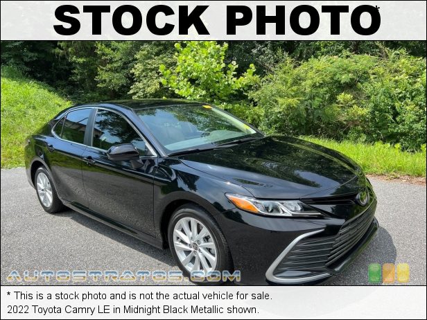 Stock photo for this 2022 Toyota Camry LE 2.5 Liter DOHC 16-Valve Dual VVT-i 4 Cylinder 8 Speed Automatic