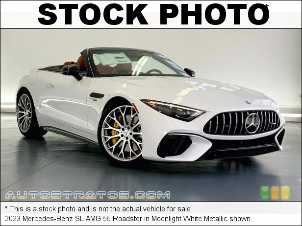 Stock photo for this 2023 Mercedes-Benz SL AMG 55 Roadster 4.0 Liter DI biturbo DOHC 32-Valve VVT V8 9 Speed Automatic