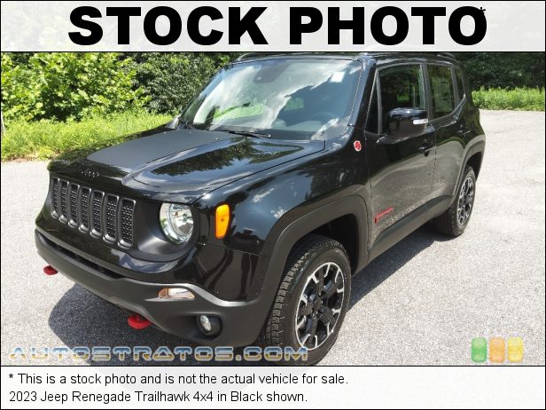 Stock photo for this 2023 Jeep Renegade Trailhawk 4x4 1.3 Liter Turbocharged SOHC 16-Valve MultiAir VVT 4 Cylinder 9 Speed Automatic