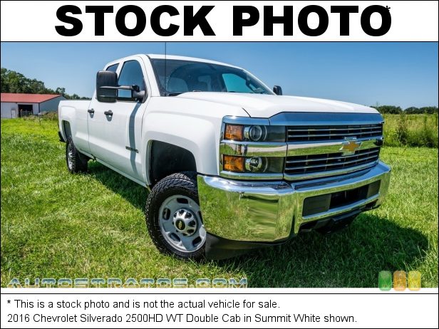 Stock photo for this 2016 Chevrolet Silverado 2500HD WT Double Cab 6.0 Liter OHV 16-Valve VVT Vortec V8 6 Speed Automatic