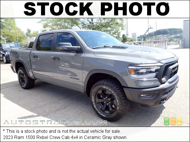 Stock photo for this 2023 Ram 1500 Rebel Crew Cab 4x4 5.7 Liter HEMI OHV 16-Valve VVT MDS V8 8 Speed Automatic