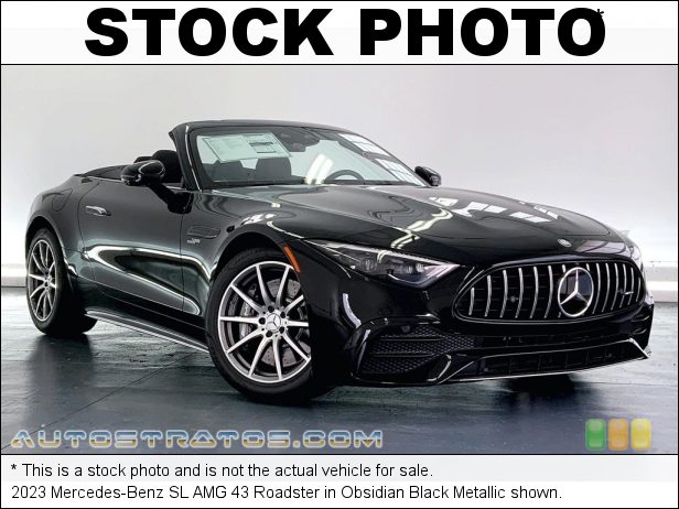 Stock photo for this 2023 Mercedes-Benz SL AMG 43 Roadster 2.0 Liter AMG Turbocharged DOHC 16-Valve VVT 4 Cylinder 9 Speed Automatic