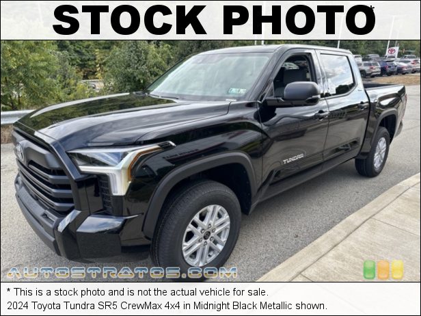 Stock photo for this 2024 Toyota Tundra SR5 CrewMax 4x4 3.4 Liter i-Force Twin-Turbocharged DOHC 24-Valve VVT-i V6 10 Speed Automatic