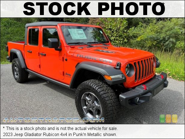 Stock photo for this 2023 Jeep Gladiator Rubicon 4x4 3.6 Liter DOHC 24-Valve VVT V6 8 Speed Automatic