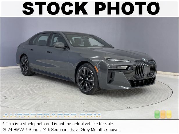 Stock photo for this 2024 BMW 7 Series 740i Sedan 3.0 Liter M TwinPower Turbocharged DOHC 24-Valve VVT Inline 6 Cy 8 Speed Automatic