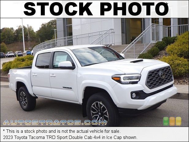 Stock photo for this 2023 Toyota Tacoma TRD Sport Double Cab 4x4 3.5 Liter DOHC 24-Valve VVT-i V6 6 Speed Automatic