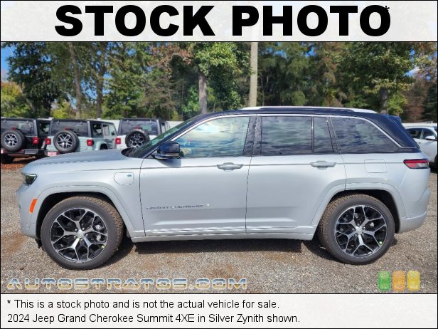 Stock photo for this 2024 Jeep Grand Cherokee Summit 4XE 2.0 Liter Turbocharged DOHC 16-Valve VVT 4 Cylinder Gasoline/Ele 8 Speed Automatic