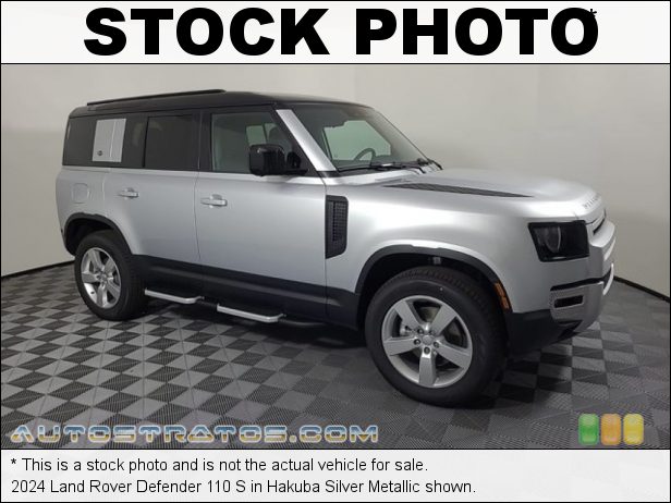 Stock photo for this 2024 Land Rover Defender 110 S 2.0 Liter Turbocharged DOHC 16-Valve VVT 4 Cylinder 8 Speed Automatic