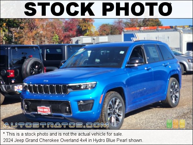 Stock photo for this 2024 Jeep Grand Cherokee Overland 4x4 3.6 Liter DOHC 24-Valve VVT V6 8 Speed Automatic
