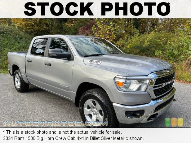 Stock photo for this 2024 Ram 1500 Big Horn Crew Cab 4x4 5.7 Liter HEMI OHV 16-Valve VVT MDS V8 8 Speed Automatic