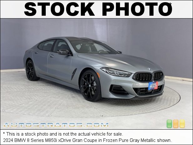 Stock photo for this 2024 BMW 8 Series M850i xDrive Gran Coupe 4.4 Liter M TwinPower Turbocharged DOHC 32-Valve VVT V8 8 Speed Automatic