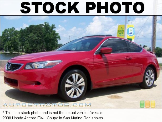 Stock photo for this 2008 Honda Accord EX-L Coupe 2.4 Liter DOHC 16-Valve i-VTEC 4 Cylinder 5 Speed Automatic