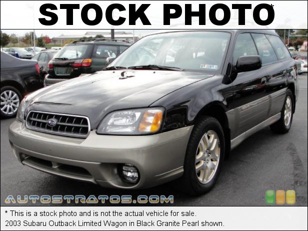 Stock photo for this 2003 Subaru Outback Limited Wagon 2.5 Liter SOHC 16-Valve Flat 4 Cylinder 4 Speed Automatic