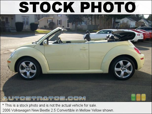 Stock photo for this 2006 Volkswagen New Beetle 2.5 Convertible 2.5L DOHC 20V Inline 5 Cylinder 6 Speed Tiptronic Automatic