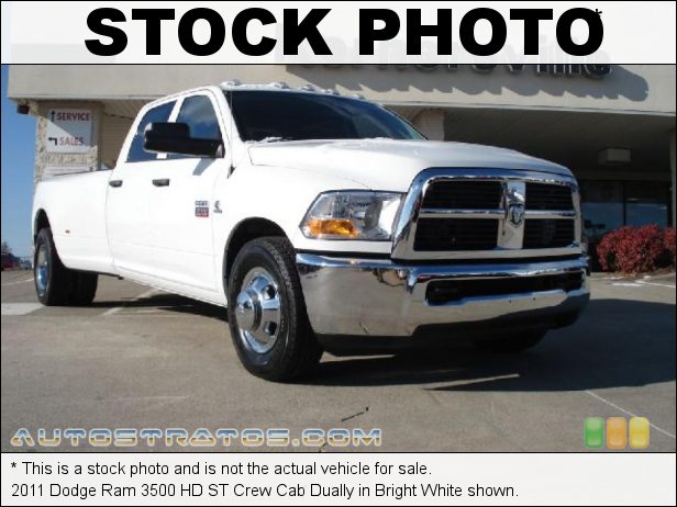 Stock photo for this 2011 Dodge Ram 3500 HD Crew Cab Dually 6.7 Liter OHV 24-Valve Cummins Turbo-Diesel Inline 6 Cylinder 6 Speed Automatic