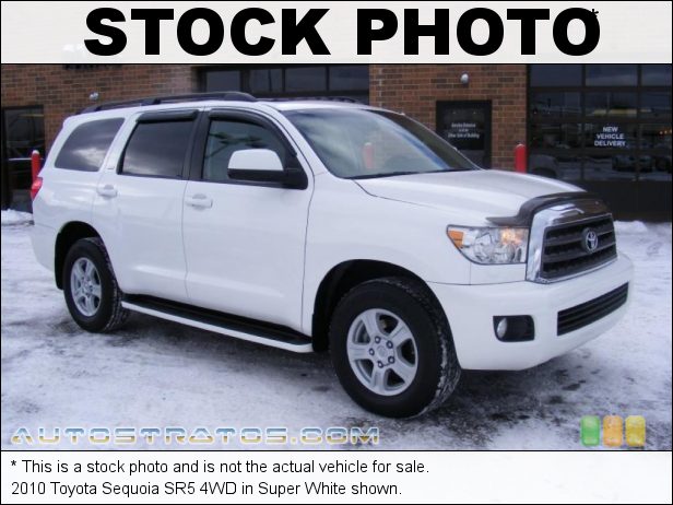 Stock photo for this 2010 Toyota Sequoia SR5 4WD 5.7 Liter i-Force DOHC 32-Valve VVT-i V8 6 Speed ECT-i Automatic