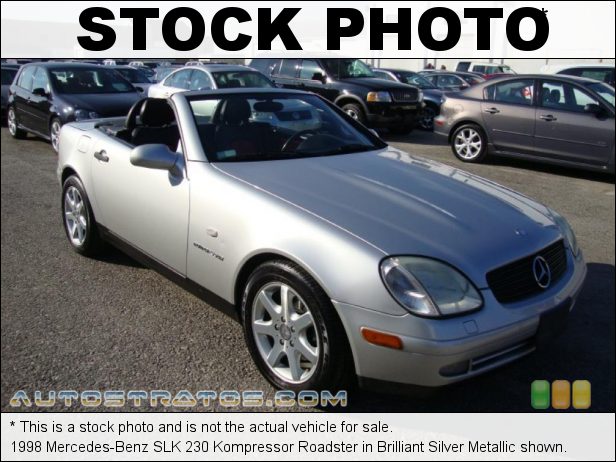 Stock photo for this 1998 Mercedes-Benz SLK 230 Kompressor Roadster 2.3L Supercharged DOHC 16V 4 Cylinder 5 Speed Automatic Stock photo for this 1998 Mercedes-Benz SLK 230 Kompressor Roadster 2.3L Supercharged DOHC 16V 4 Cylinder 5 Speed Automatic