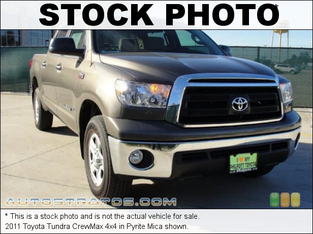 Stock photo for this 2011 Toyota Tundra CrewMax 4x4 5.7 Liter i-Force Flex-Fuel DOHC 32-Valve Dual VVT-i V8 6 Speed ECT-i Automatic