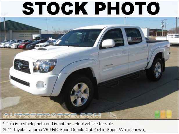 Stock photo for this 2011 Toyota Tacoma Double Cab 4x4 4.0 Liter DOHC 24-Valve VVT-i V6 5 Speed Automatic