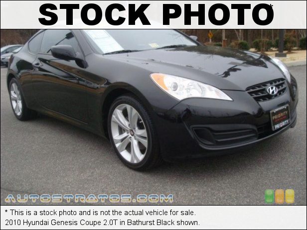 Stock photo for this 2010 Hyundai Genesis Coupe 2.0T 2.0 Liter Turbocharged DOHC 16-Valve Dual CVVT 4 Cylinder 5 Speed Shiftronic Automatic