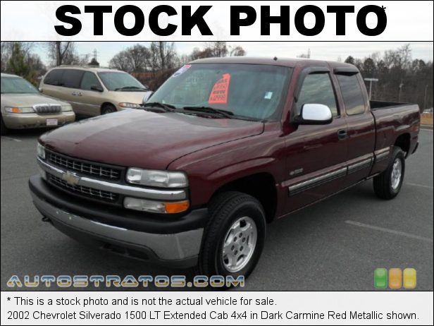 Stock photo for this 2002 Chevrolet Silverado 1500 Extended Cab 4x4 5.3 Liter OHV 16 Valve Vortec V8 4 Speed Automatic