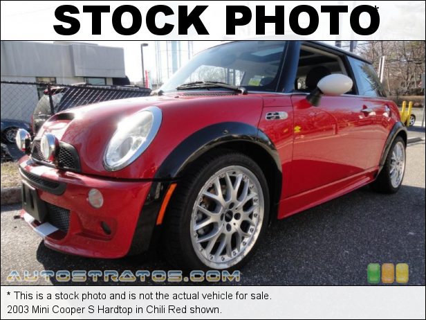 Stock photo for this 2003 Mini Cooper S Hardtop 1.6 Liter Supercharged SOHC 16-Valve 4 Cylinder 6 Speed Manual