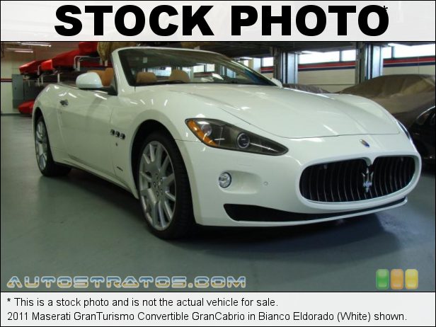 Stock photo for this 2011 Maserati GranTurismo Convertible GranCabrio 4.7 Liter DOHC 32-Valve VVT V8 6 Speed ZF Paddle-Shift Automatic Stock photo for this 2011 Maserati GranTurismo Convertible GranCabrio 4.7 Liter DOHC 32-Valve VVT V8 6 Speed ZF Paddle-Shift Automatic