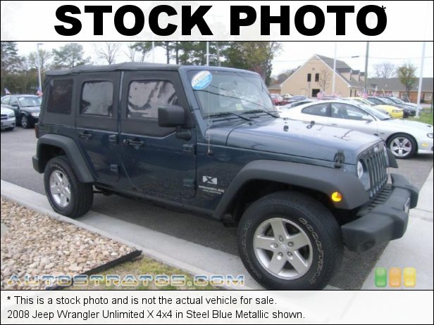 Stock photo for this 2008 Jeep Wrangler Unlimited X 4x4 3.8 Liter SMPI OHV 12-Valve V6 6 Speed Manual