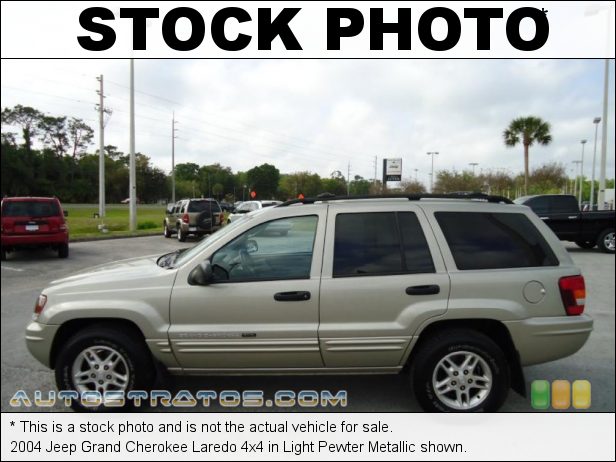 Stock photo for this 2004 Jeep Grand Cherokee Laredo 4x4 4.0 Liter OHV 12V Inline 6 Cylinder 4 Speed Automatic