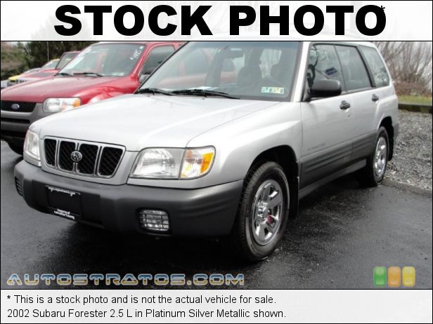 Stock photo for this 2002 Subaru Forester 2.5 L 2.5 Liter SOHC 16-Valve Flat 4 Cylinder 4 Speed Automatic Stock photo for this 2002 Subaru Forester 2.5 L 2.5 Liter SOHC 16-Valve Flat 4 Cylinder 4 Speed Automatic