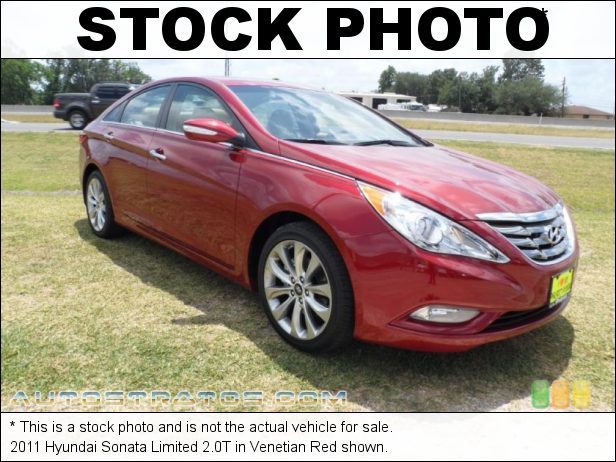 Stock photo for this 2011 Hyundai Sonata 2.0T 2.0 Liter GDI Turbocharged DOHC 16-Valve CVVT 4 Cylinder 6 Speed Shiftronic Automatic