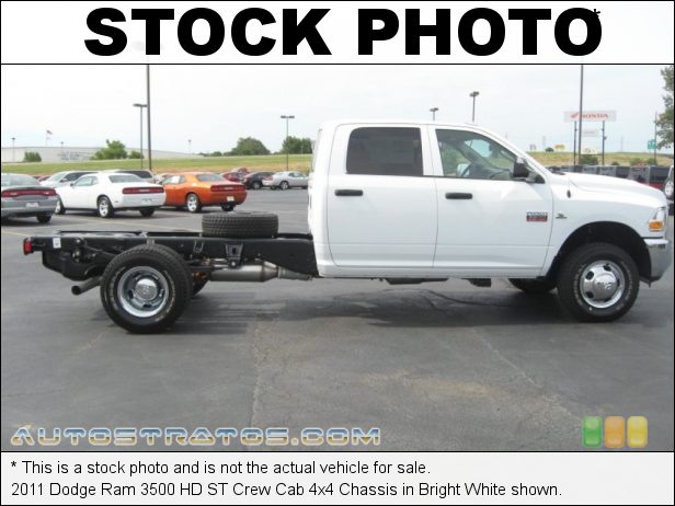 Stock photo for this 2011 Dodge Ram 3500 HD ST Crew Cab 4x4 Chassis 6.7 Liter OHV 24-Valve Cummins Turbo-Diesel Inline 6 Cylinder 6 Speed Automatic