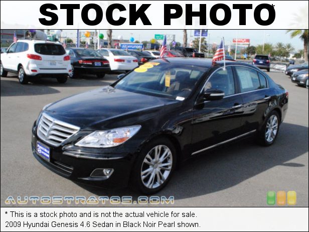 Stock photo for this 2009 Hyundai Genesis 4.6 Sedan 4.6 Liter DOHC 32-Valve Dual CVVT V8 6 Speed Shiftronic Automatic