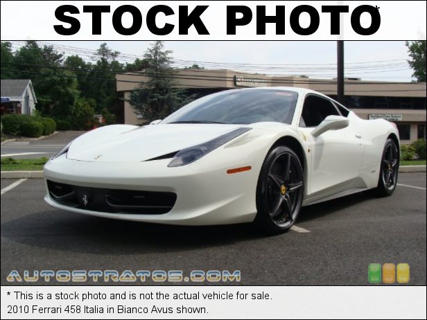 Stock photo for this 2010 Ferrari 458 Italia 4.5 Liter GDI DOHC 32-Valve VVT V8 7 Speed F1 Dual-clutch Automatic Stock photo for this 2010 Ferrari 458 Italia 4.5 Liter GDI DOHC 32-Valve VVT V8 7 Speed F1 Dual-clutch Automatic