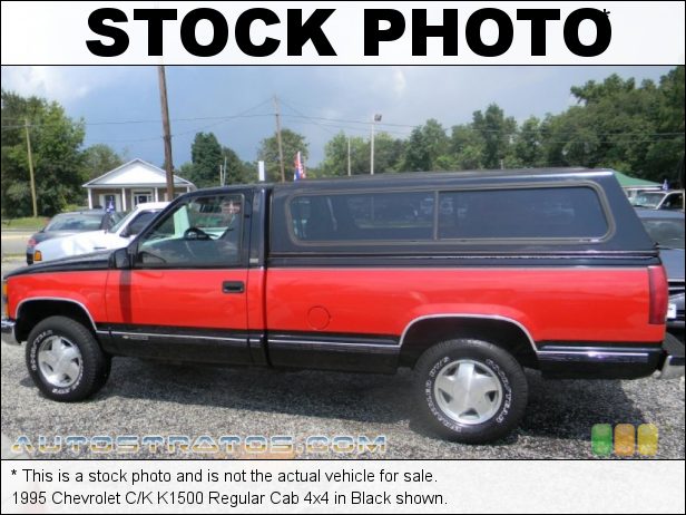 Stock photo for this 1995 Chevrolet C/K K1500 Regular Cab 4x4 5.7 Liter OHV 16-Valve V8 4 Speed Automatic