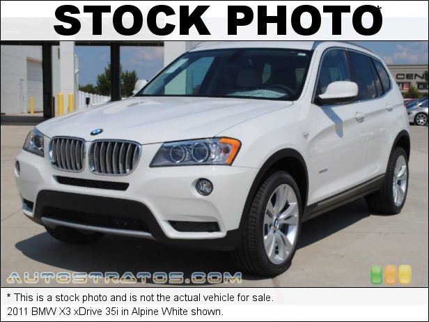 Stock photo for this 2011 BMW X3 xDrive 35i 3.0 Liter Turbocharged DOHC 24-Valve VVT Inline 6 Cylinder 8 Speed Steptronic Automatic