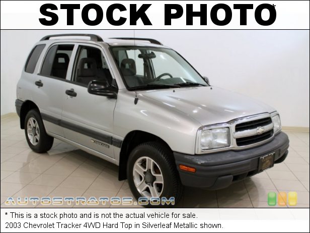 Stock photo for this 2003 Chevrolet Tracker 4WD Hard Top 2.0 Liter DOHC 16-Valve 4 Cylinder 4 Speed Automatic