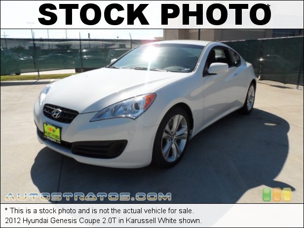 Stock photo for this 2012 Hyundai Genesis Coupe 2.0T 2.0 Liter Turbocharged DOHC 16-Valve Dual-CVVT 4 Cylinder 5 Speed Shiftronic Automatic