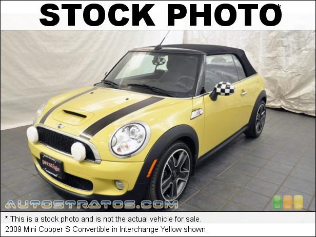 Stock photo for this 2009 Mini Cooper S Convertible 1.6 Liter Turbocharged DOHC 16-Valve 4 Cylinder 6 Speed Manual
