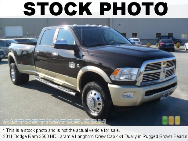 Stock photo for this 2011 Dodge Ram 3500 HD Crew Cab 4x4 Dually 6.7 Liter OHV 24-Valve Cummins Turbo-Diesel Inline 6 Cylinder 6 Speed Automatic