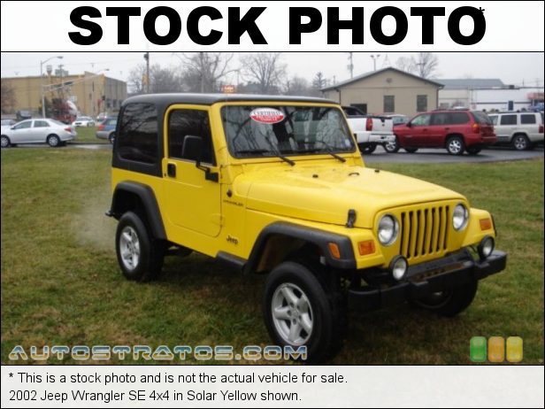 Stock photo for this 2002 Jeep Wrangler SE 4x4 2.5 Liter OHV 8-Valve 4 Cylinder 5 Speed Manual