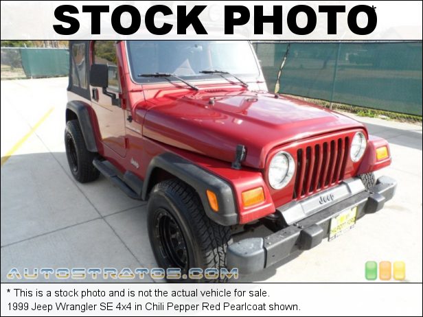 Stock photo for this 1999 Jeep Wrangler SE 4x4 2.5 Liter OHV 8-Valve 4 Cylinder 5 Speed Manual