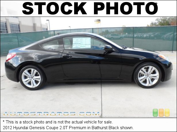 Stock photo for this 2012 Hyundai Genesis Coupe 2.0T Premium 2.0 Liter Turbocharged DOHC 16-Valve Dual-CVVT 4 Cylinder 5 Speed Shiftronic Automatic