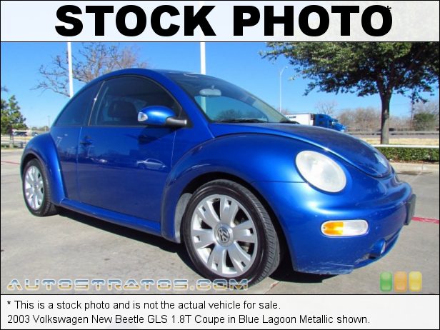 Stock photo for this 2003 Volkswagen New Beetle GLS 1.8T Coupe 1.8 Liter Turbocharged DOHC 20-Valve 4 Cylinder 4 Speed Automatic