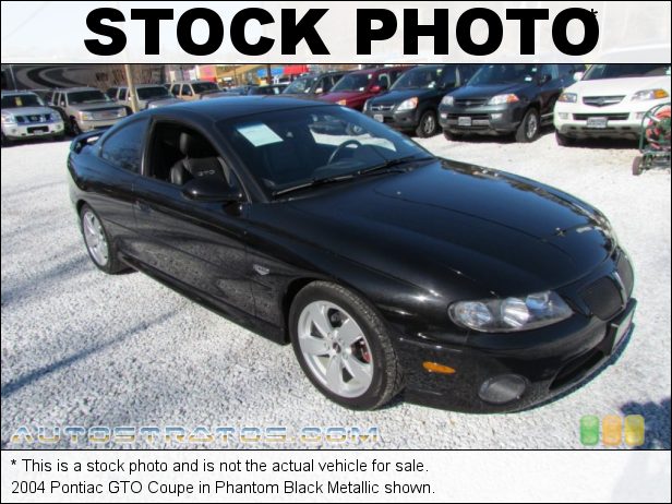 Stock photo for this 2004 Pontiac GTO Coupe 5.7 Liter OHV 16-Valve V8 6 Speed Manual