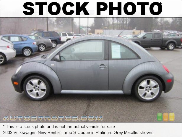 Stock photo for this 2003 Volkswagen New Beetle Turbo S Coupe 1.8 Liter Turbocharged DOHC 20-Valve 4 Cylinder 6 Speed Manual